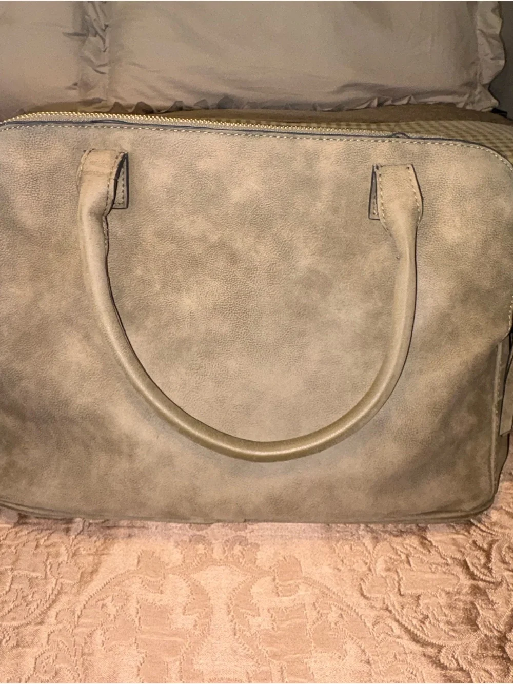Source Unknown Taupe Braided Accent Tote